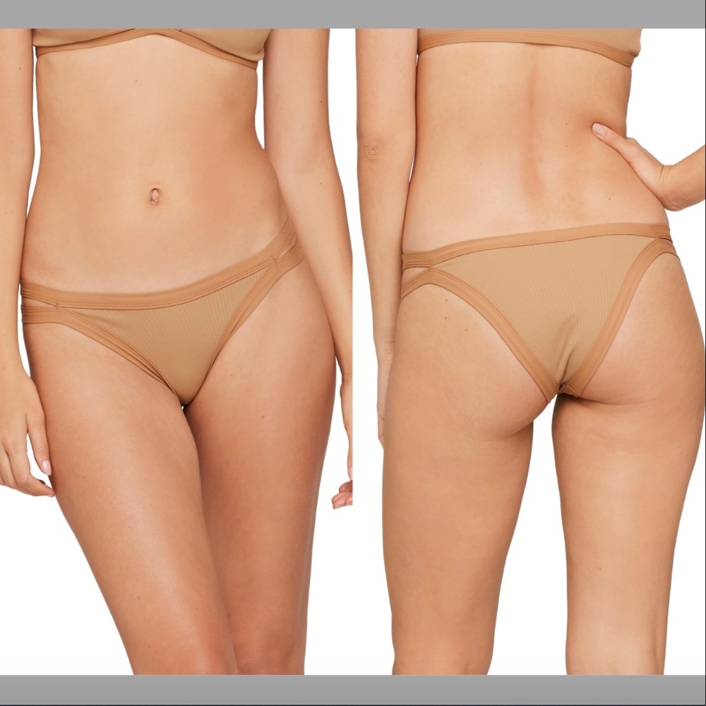 NWT $79 L Space Beaige‎ Ridin High Ribbed Veronica Bikini Bottom [ Large ]